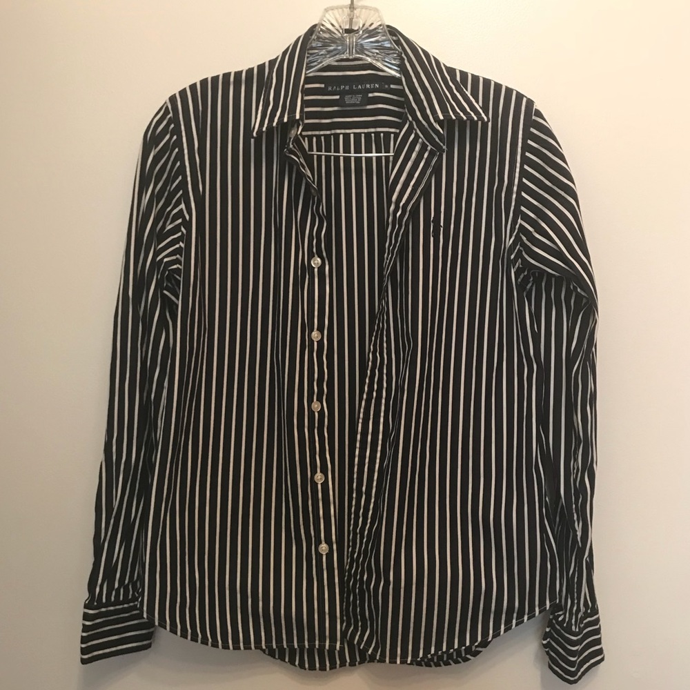 SOLD Ralph Lauren Polo Navy Striped Button Down
